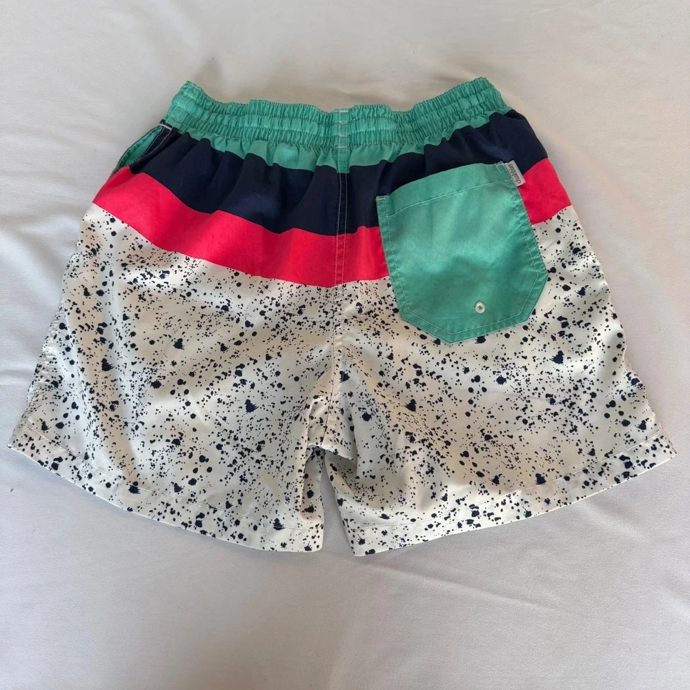Chubbies Mens Swim Trunks Small Retro Colorblock Paint Splatter Mesh Lined 5